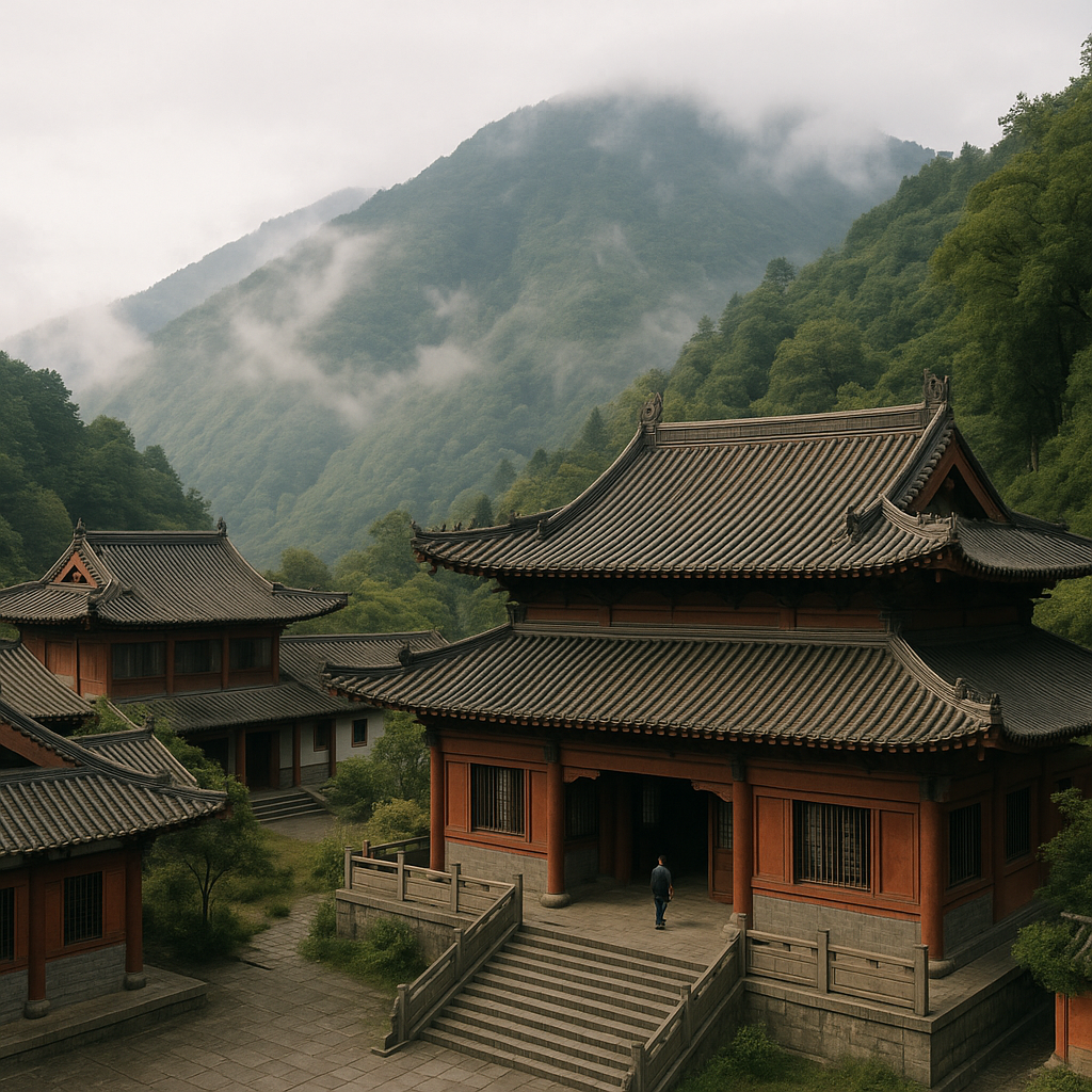 Chinese mountain training facility traditional architecture