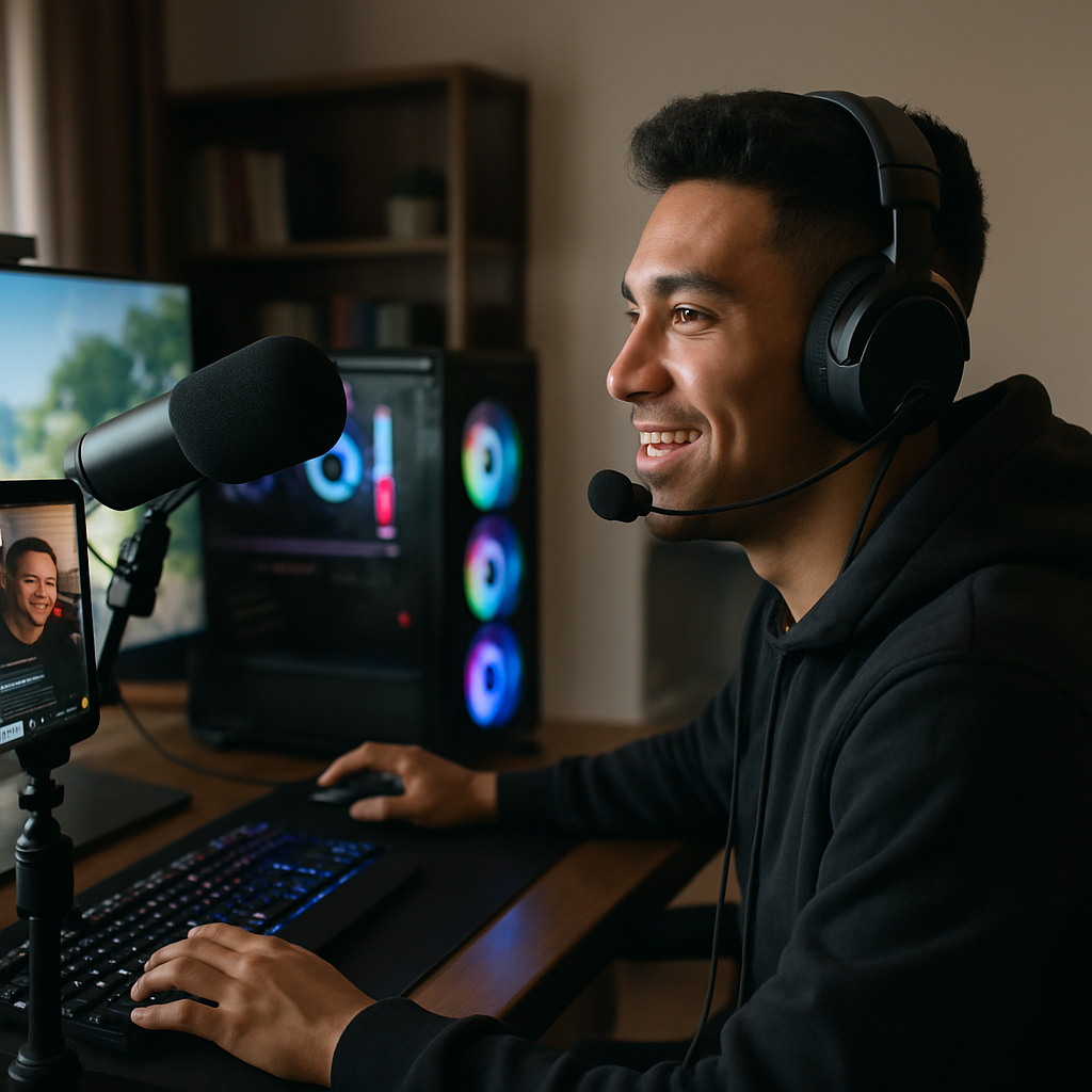 gamer streaming on social media platform