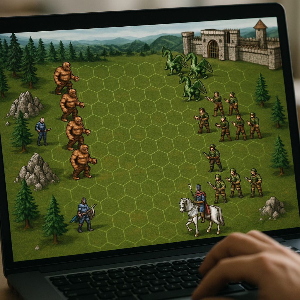 heroes might magic gameplay battle screen